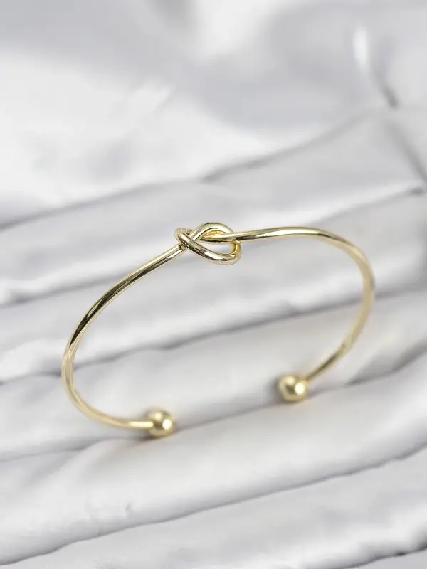 Düğüm Model Pirinç Gold Renk Kadın Bileklik