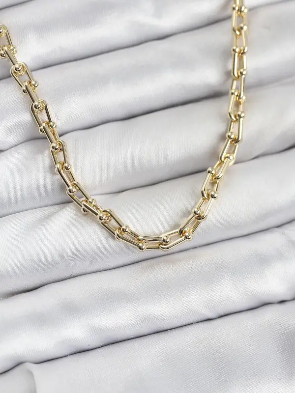Gold Renk Pirinç Tifani Model Kadın Kolye
