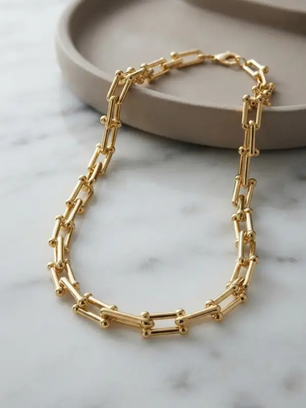 Gold Renk Pirinç Tifani Model Kadın Kolye