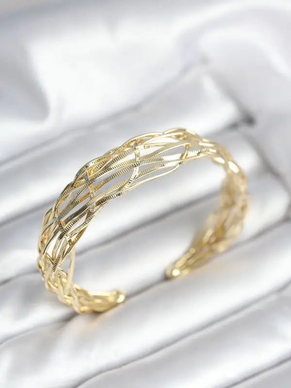 Gold Renk Pirinç Vintage Kadın Bileklik