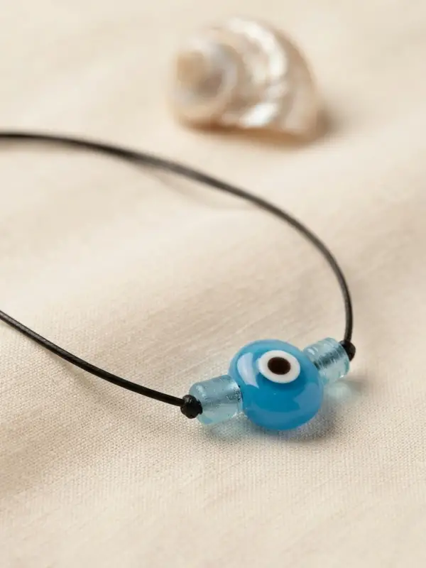 Handmade Bohem Açık Mavi Nazar Kolye