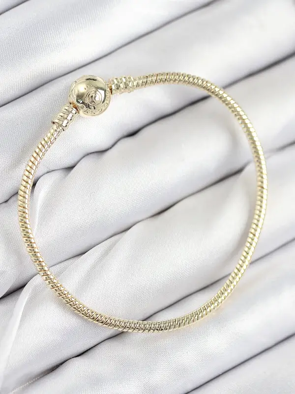 Pirinç Charm Topcuk Model Gold Renk Kadın Bileklik