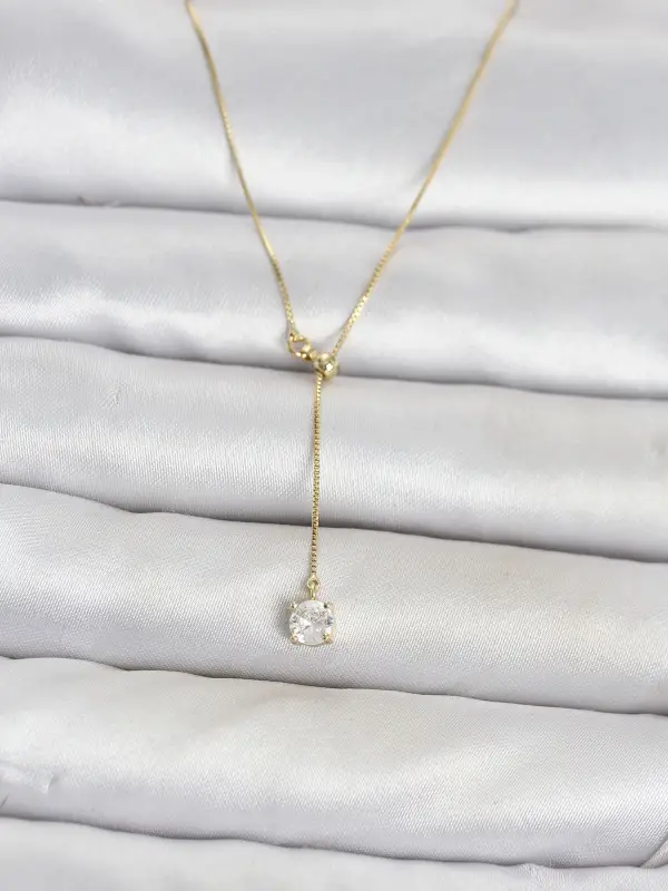 Pirinç Gold Renk Asansörlü Model Kadın Kolye