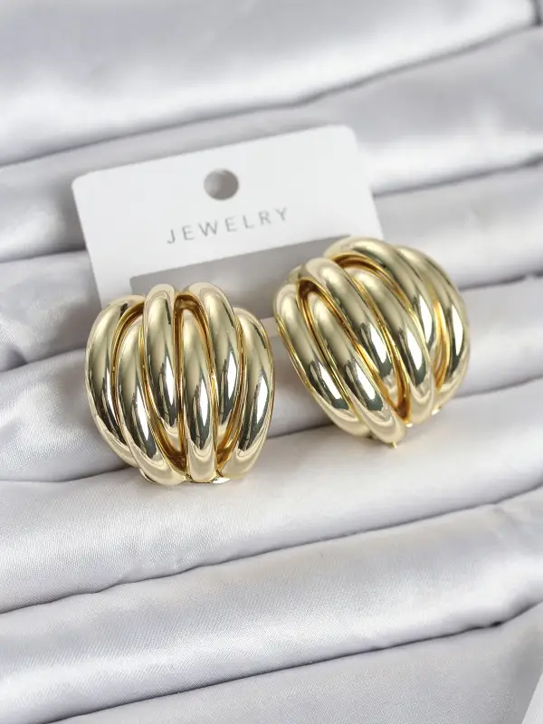 Pirinç Gold Renk Vintage Kadın Küpe