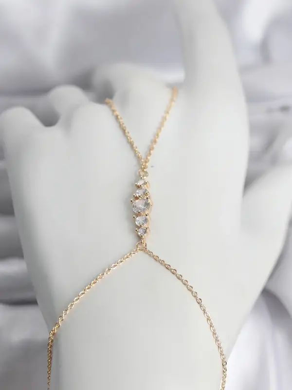 Pirinç Gold Renk Zirkon Taşlı Kadın Şahmeran
