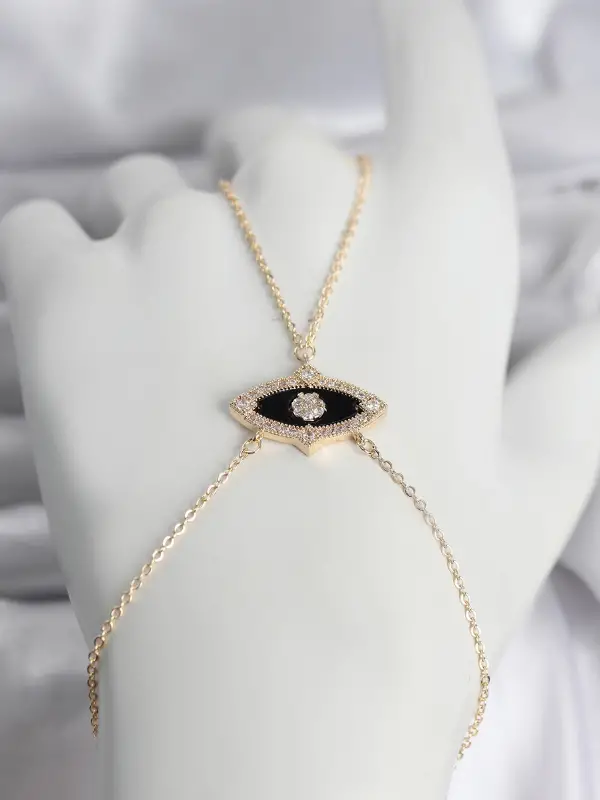 Pirinç Göz Model Gold Renk Zirkon Taşlı Kadın Şahmeran
