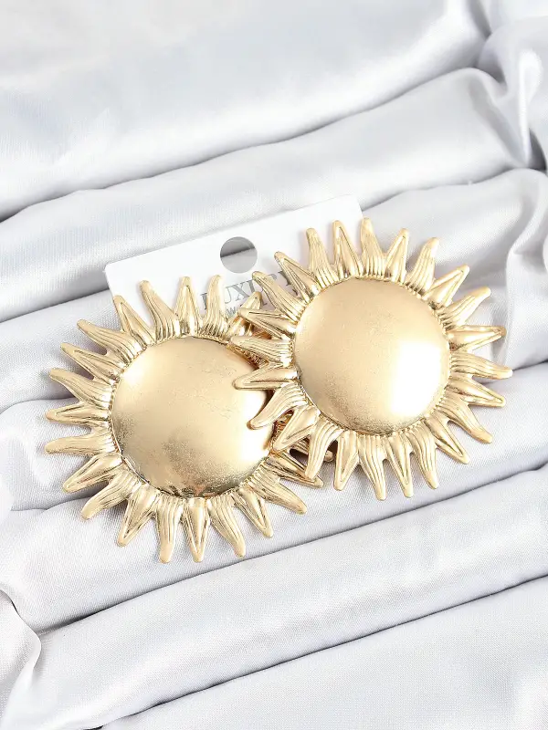Pirinç Güneş Model Gold Renk Kadın Küpe