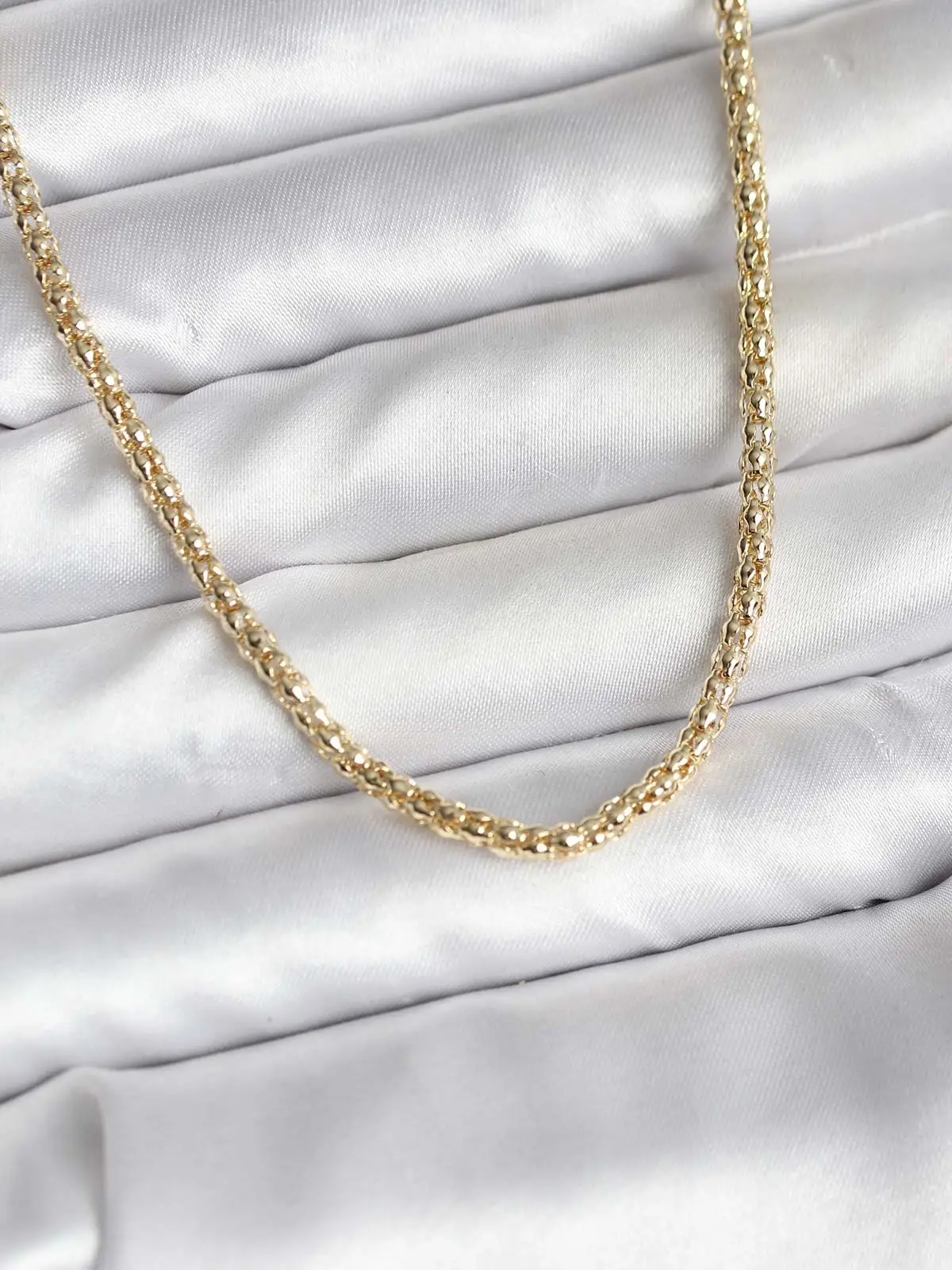 14K Gold Renk Kaplama Boru Zincir Model CM Kadın Kolye