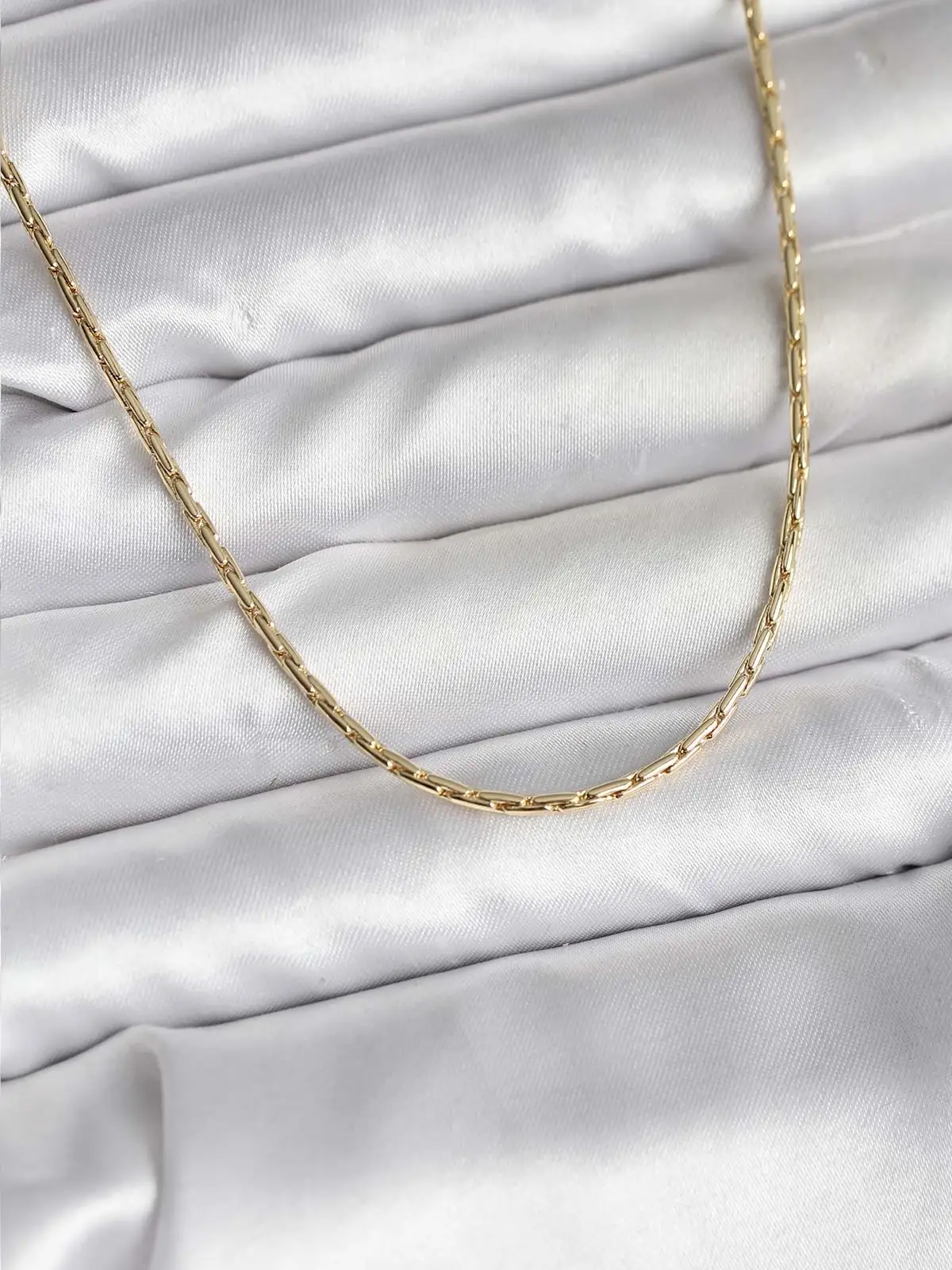 14K Gold Renk Kaplama İnce Zincir Model CM Kadın Kolye