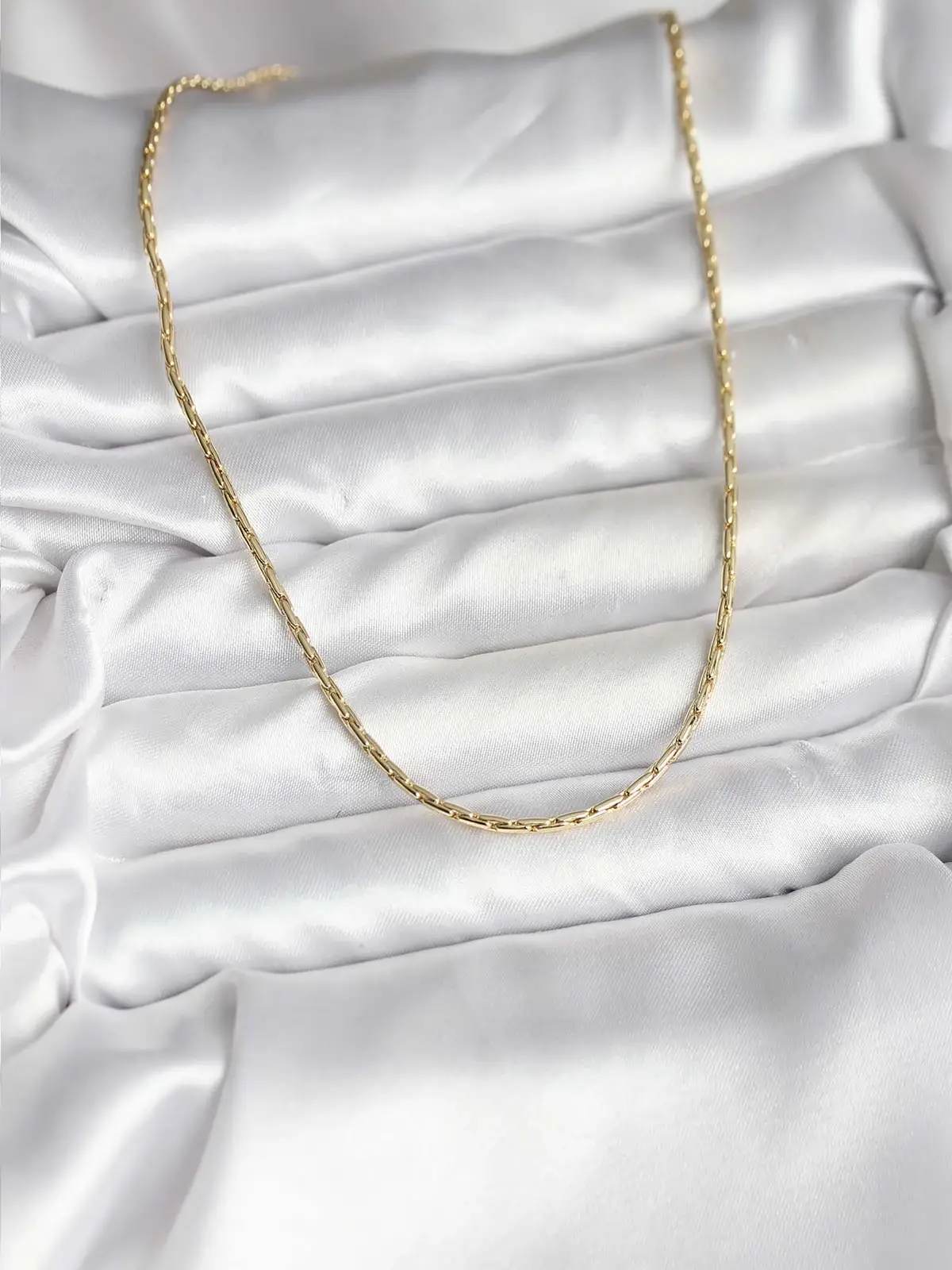 14K Gold Renk Kaplama İnce Zincir Model CM Kadın Kolye