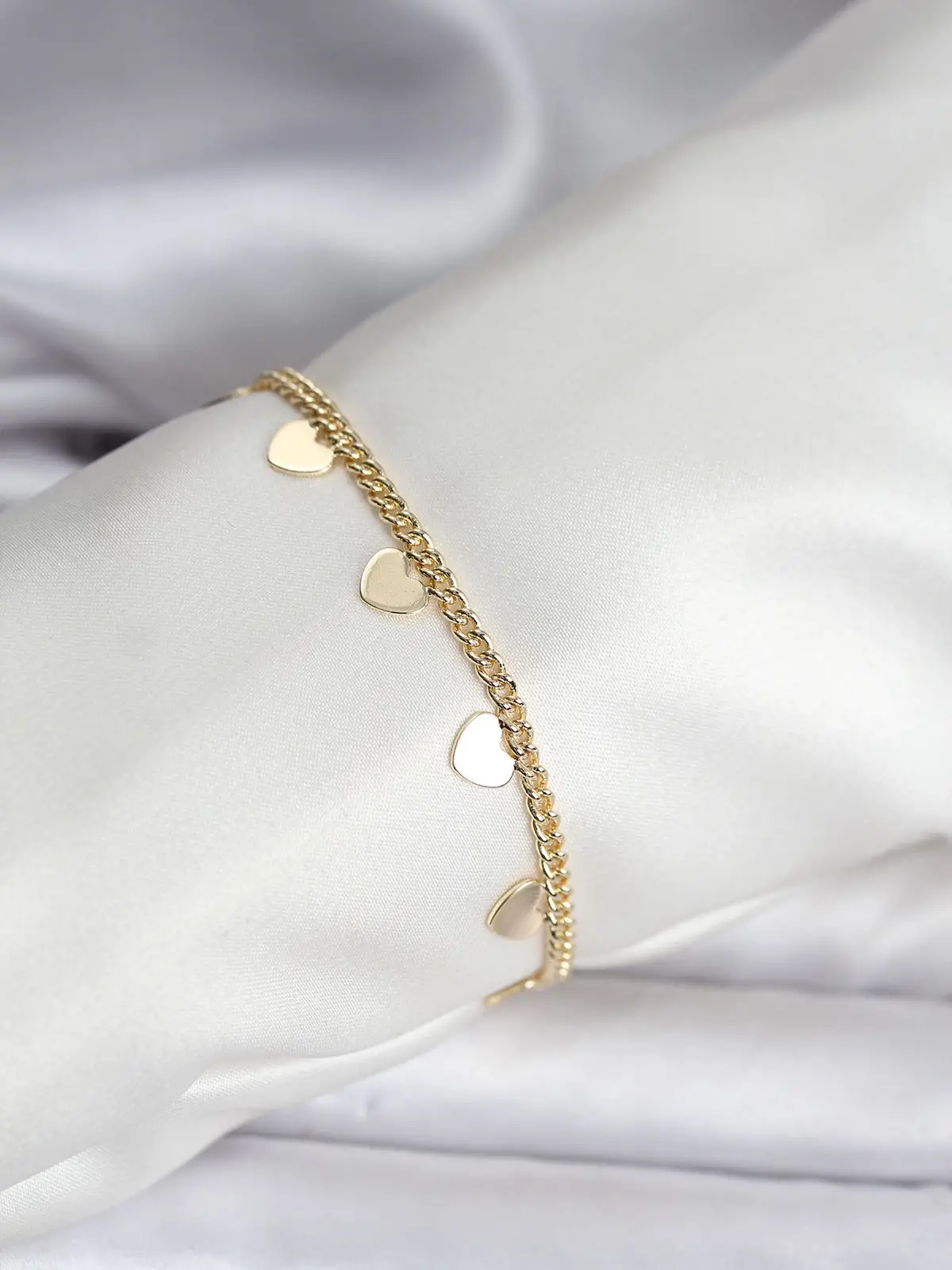 14K Gold Renk Kaplama Kalpli Model CM Kadın Bileklik