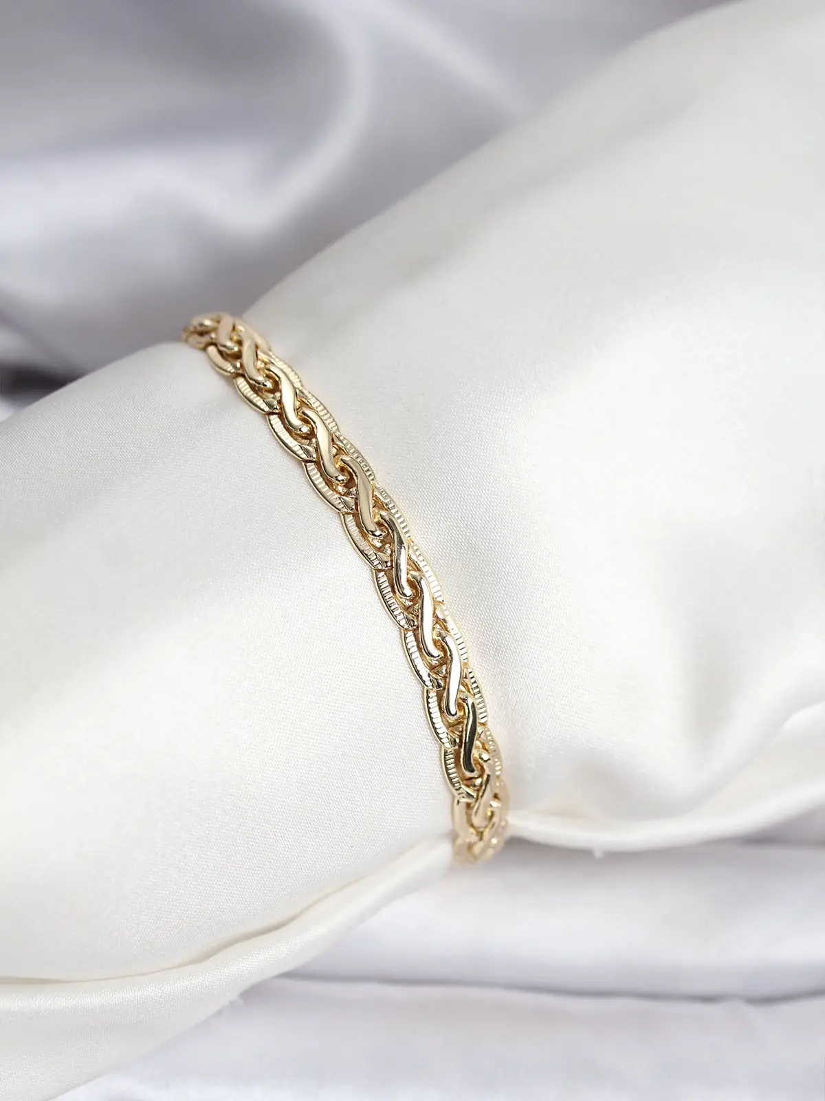 14K Gold Renk Kaplama Lazer Zincir Model CM Kadın Bileklik