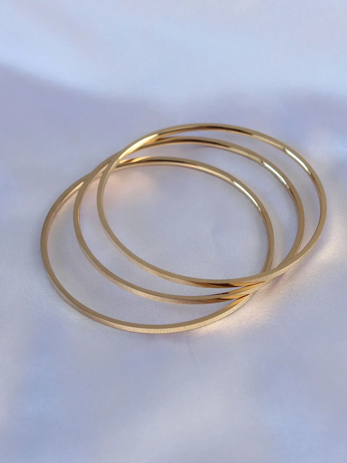 316L Çelik Gold Renk 3lü Ajda Model Kadın 60 mm Bilezik