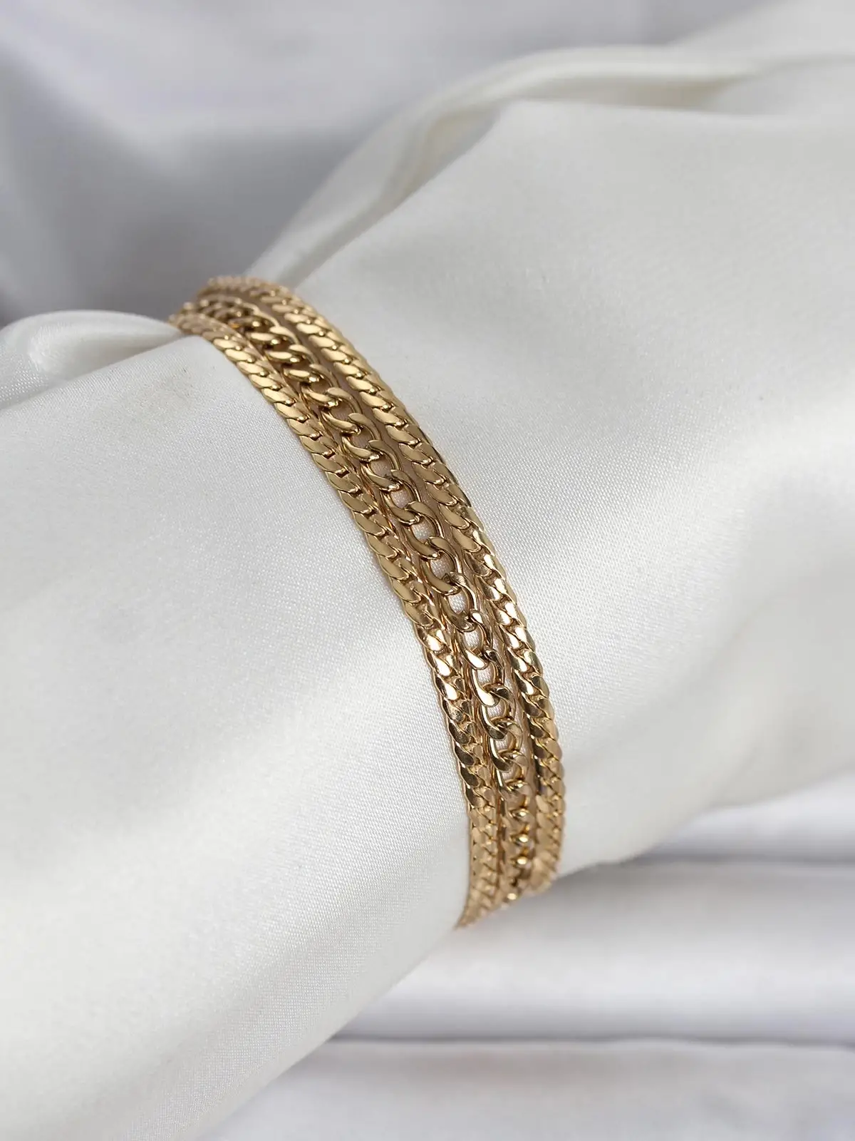 316L Çelik Gold Renk 3lü Kadın Bileklik