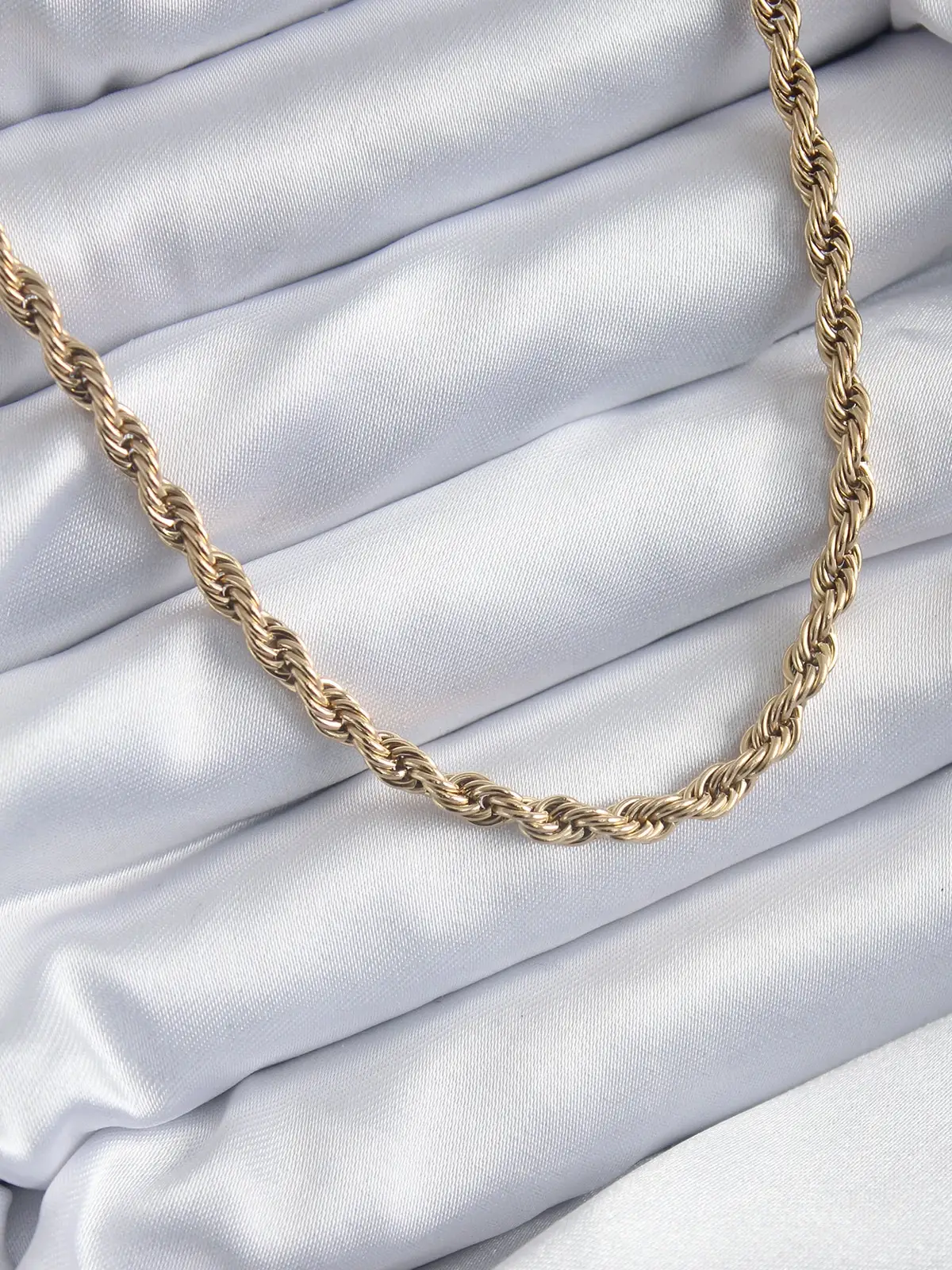 316L Çelik Gold Renk 60 cm Burgu Model Kadın Kolye