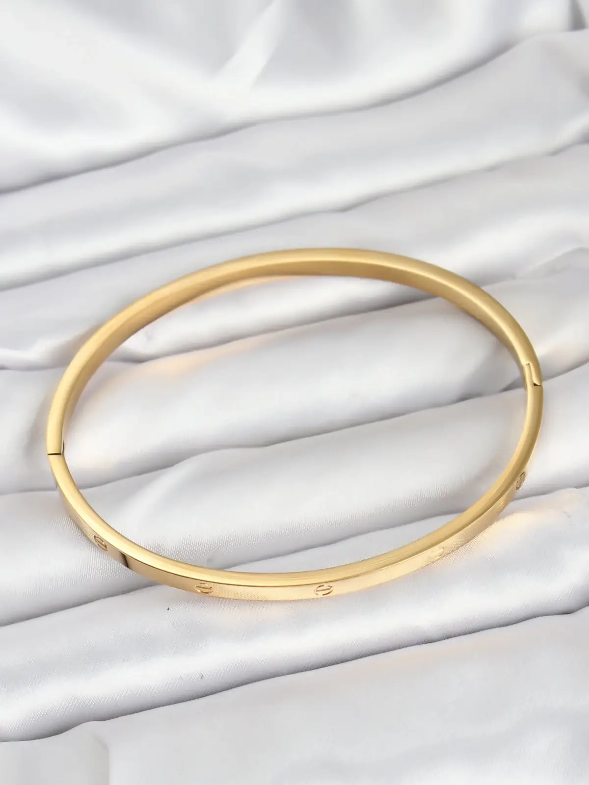 316L Çelik Gold Renk 65 mm İnce Kadın Kelepçe Bileklik
