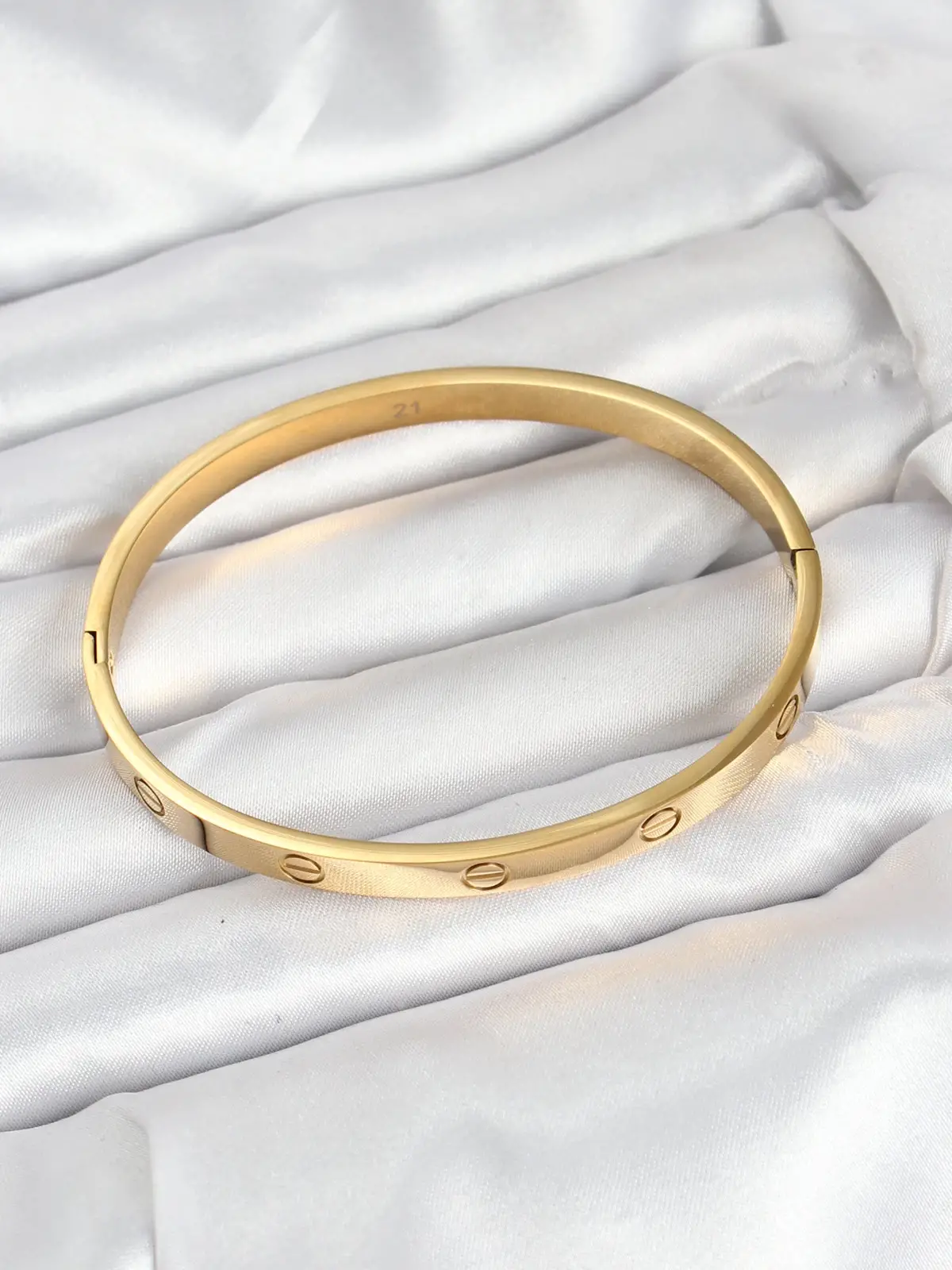 316L Çelik Gold Renk 65 mm Kadın Kelepçe Bileklik