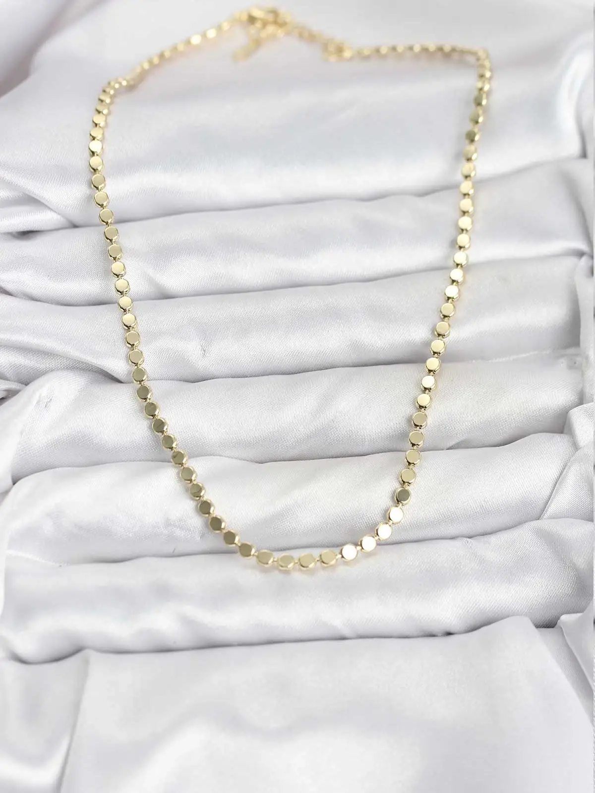 316L Çelik Zincir Gold Renk Ezme Zincir Model  45 cm Kadın Kolye