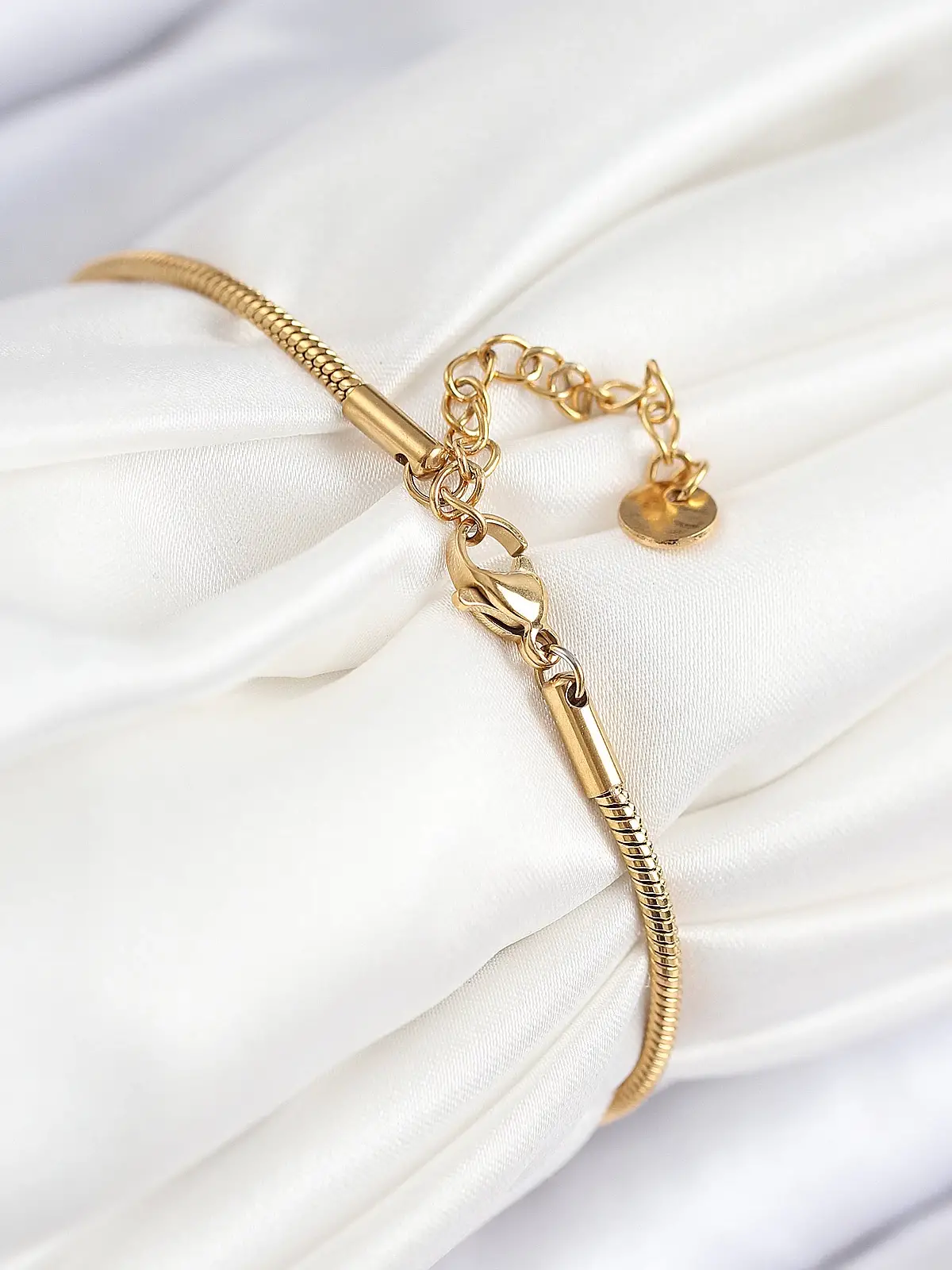 316L Çelik Zirkon Taşlı Göz Charm Model Gold Renk Kadın Bileklik