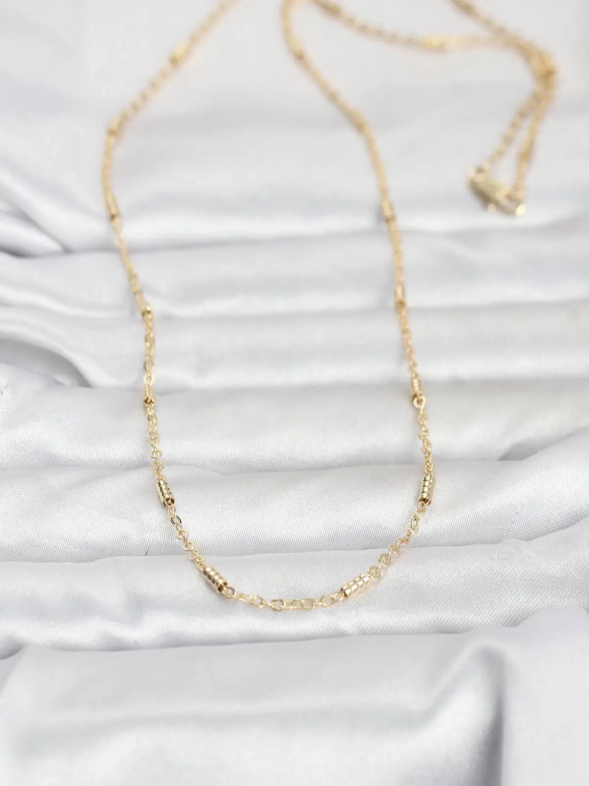 CM 14K Gold Renk Bar Zincir Model 60 cm Kadın Kolye