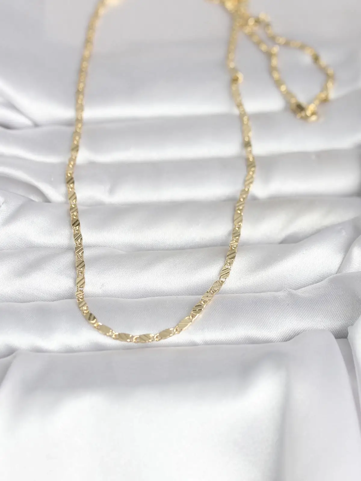 CM 14K Gold Renk Çizgi Lazer Model 60 cm Kadın Kolye