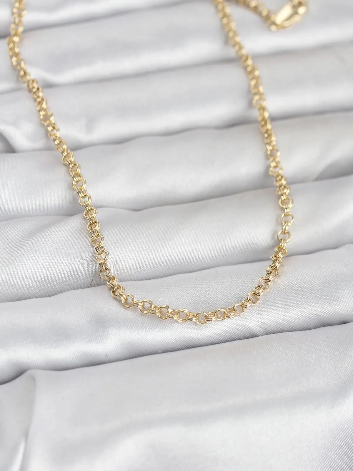 CM 14K Gold Renk Halka Zincir Model 60 cm Kadın Kolye