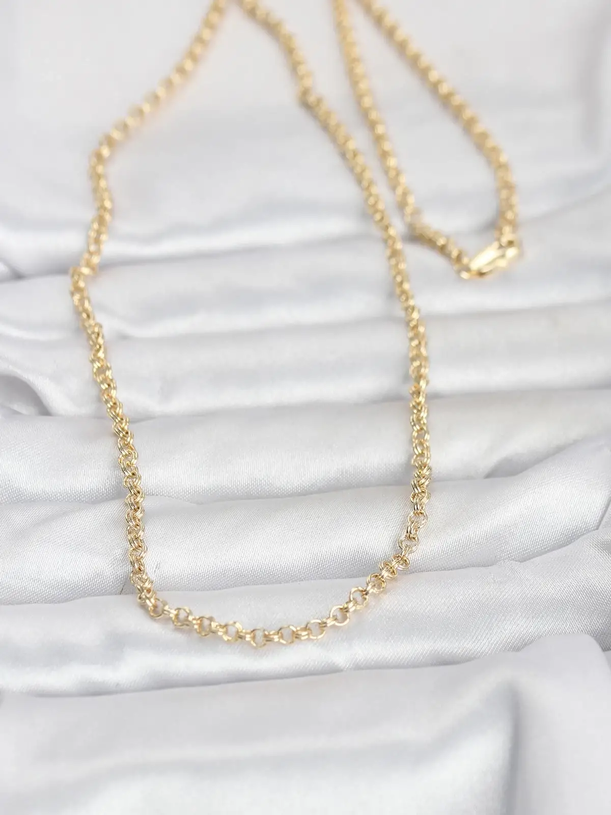 CM 14K Gold Renk Halka Zincir Model 60 cm Kadın Kolye
