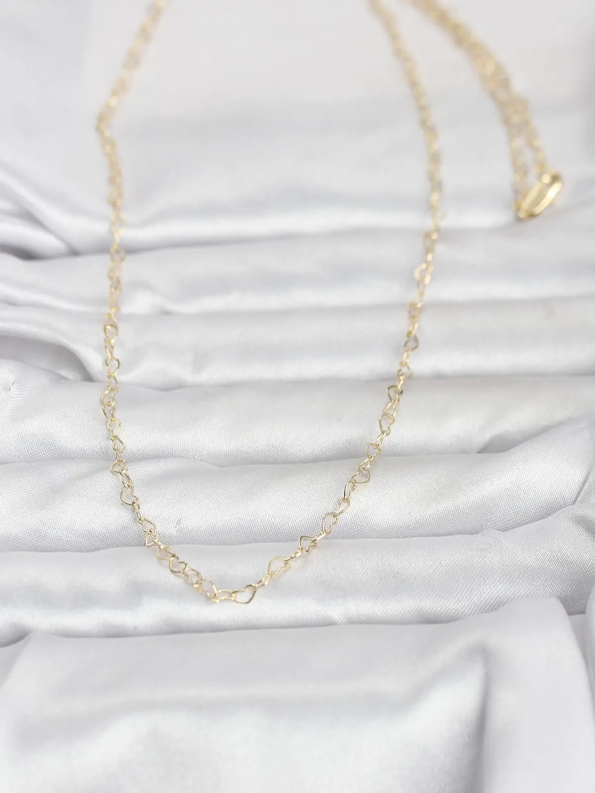 CM 14K Gold Renk Kalp Zincirli 60 cm Kadın Kolye