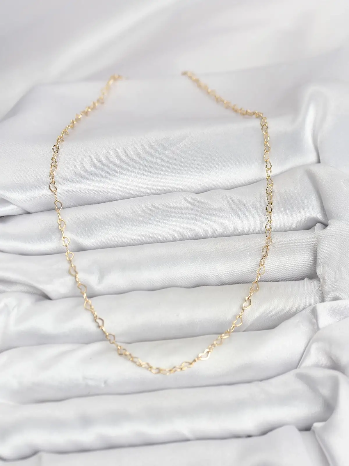 CM 14K Gold Renk Kalp Zincirli Kadın Kolye