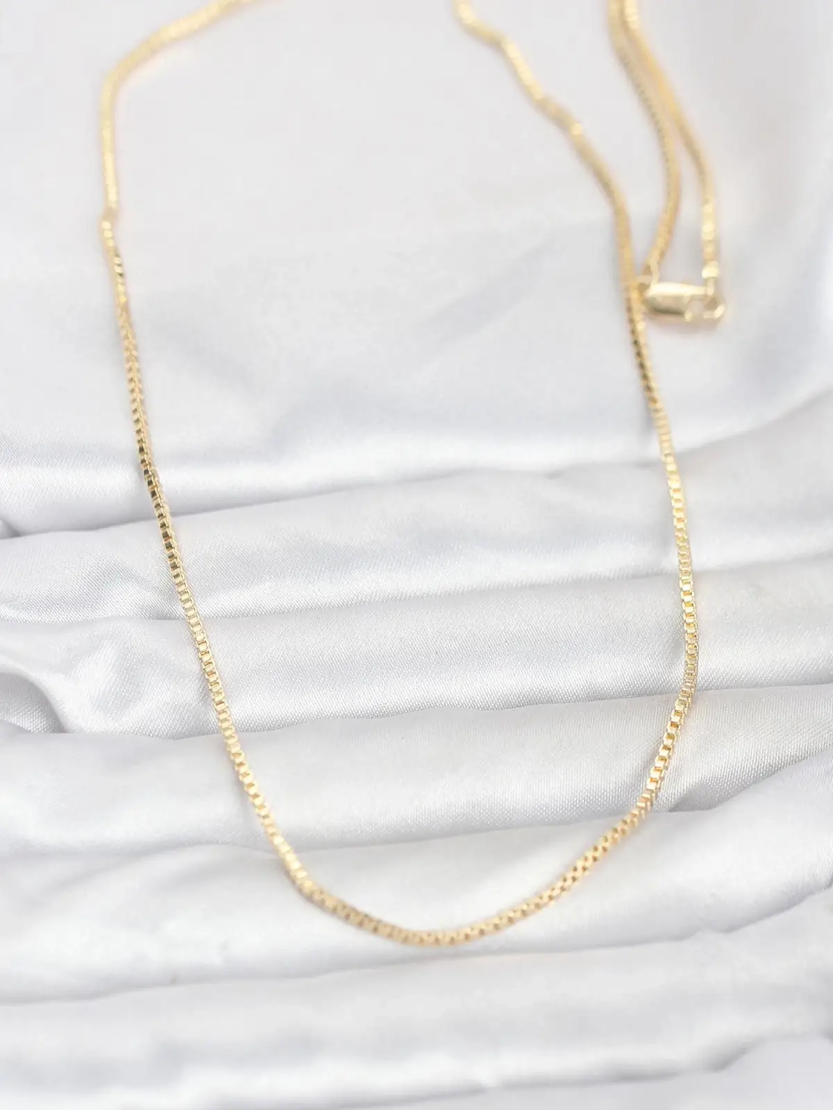 CM 14K Gold Renk Kare Zincirli Model 60 cm Kadın Kolye