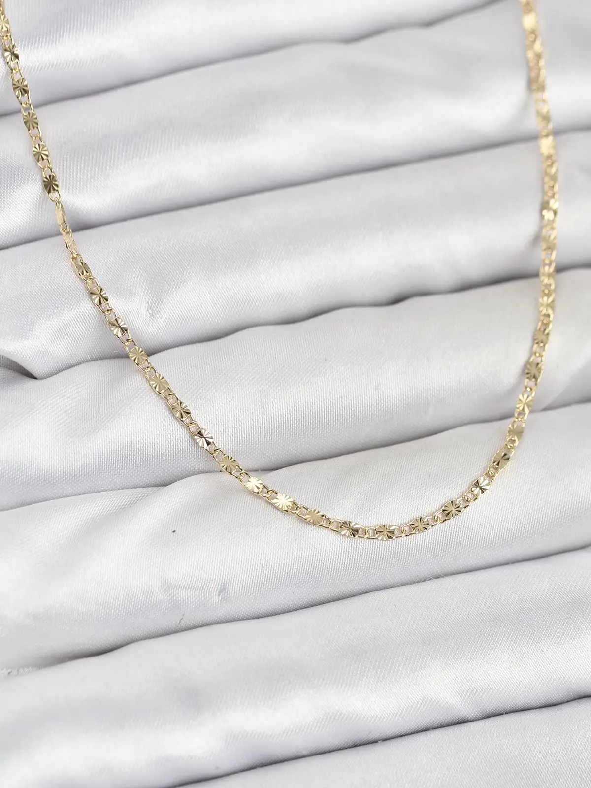 CM 14K Gold Renk Lazer İnce Zincirli Kadın Kolye