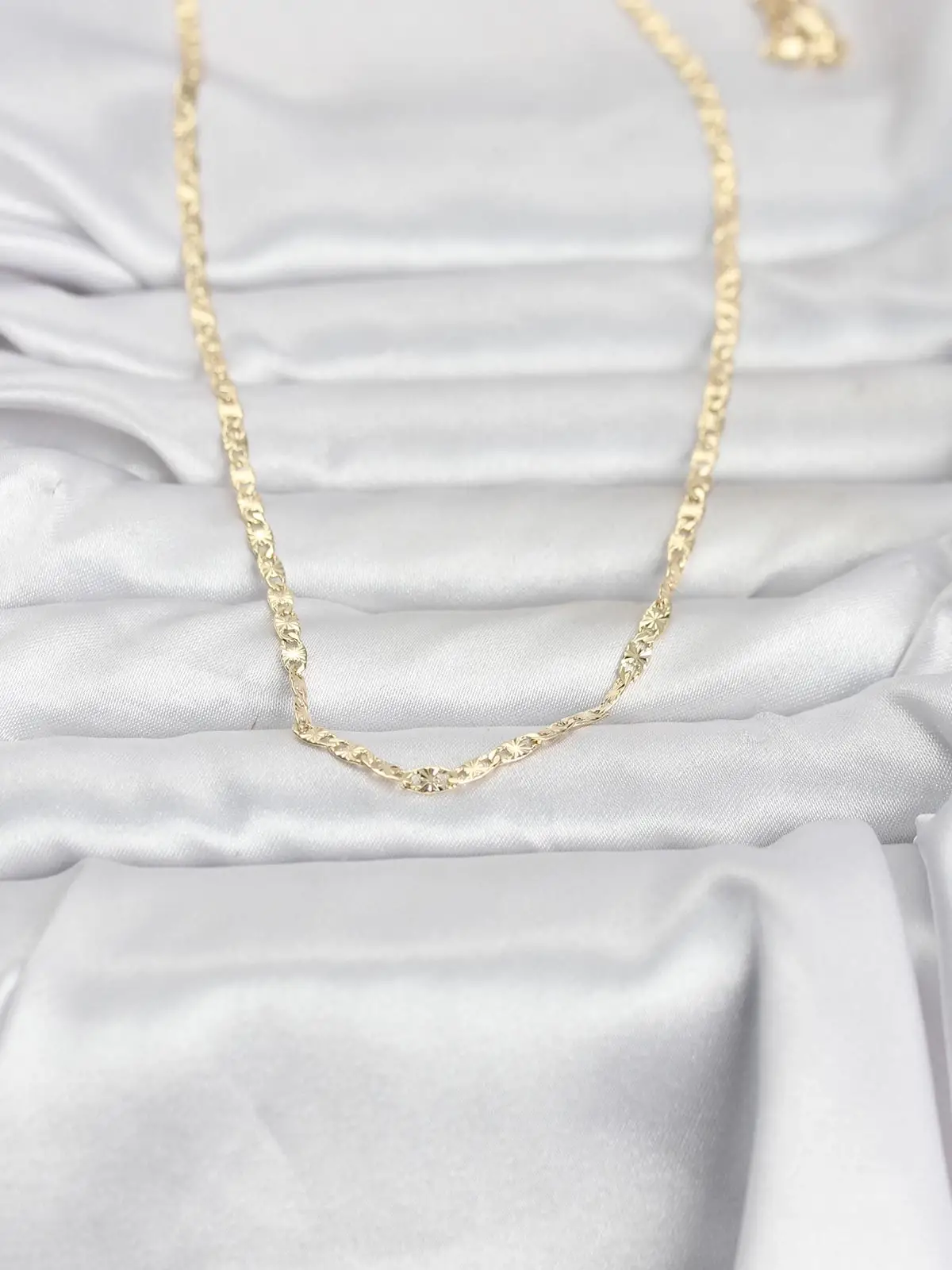 CM 14K Gold Renk Lazer Zincirli Model 60 cm Kadın Kolye