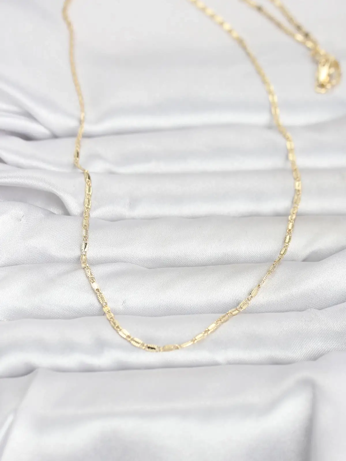 CM 14K Gold Renk Lazerli Zincir Model 60 cm Kadın Kolye