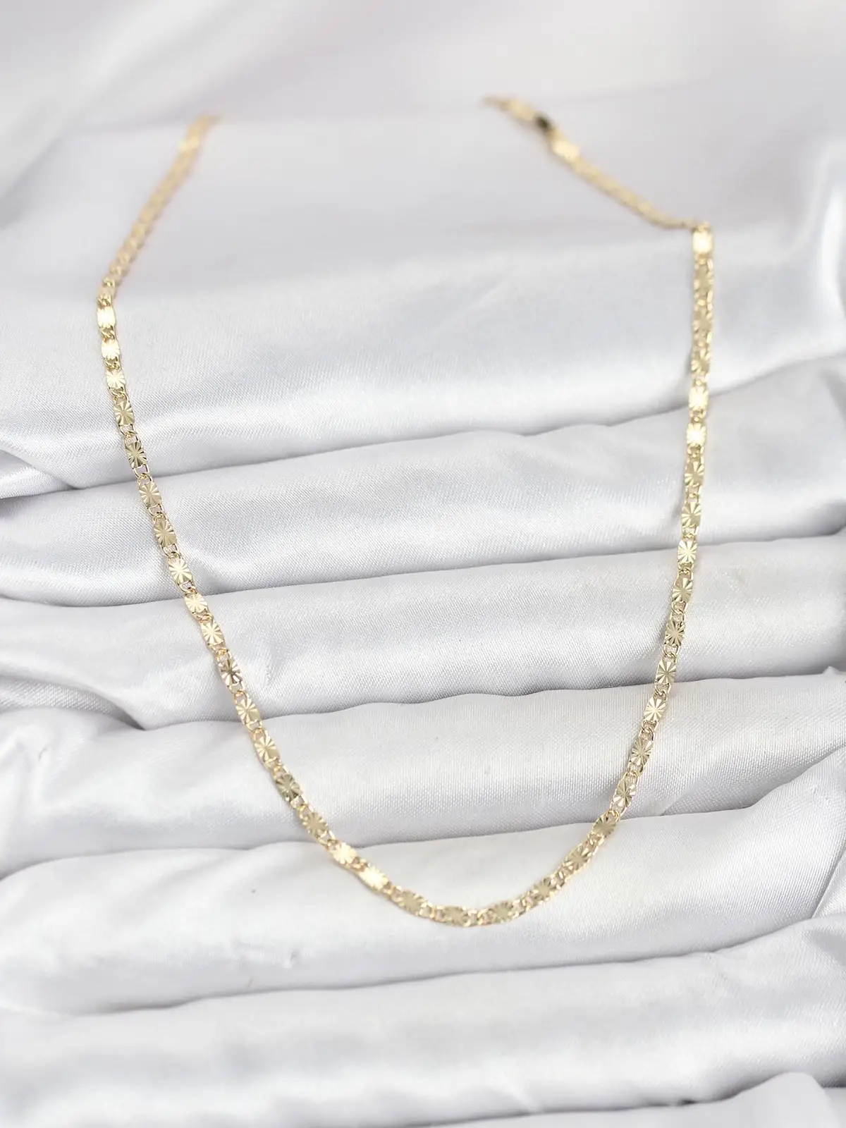CM 14K Gold Renk Lazerli Zincir Model Kadın Kolye