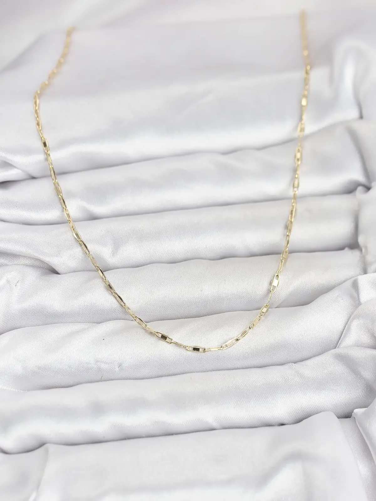 CM 14K Gold Renk Pirinç Ataç Zincir 60 cm Kadın Kolye