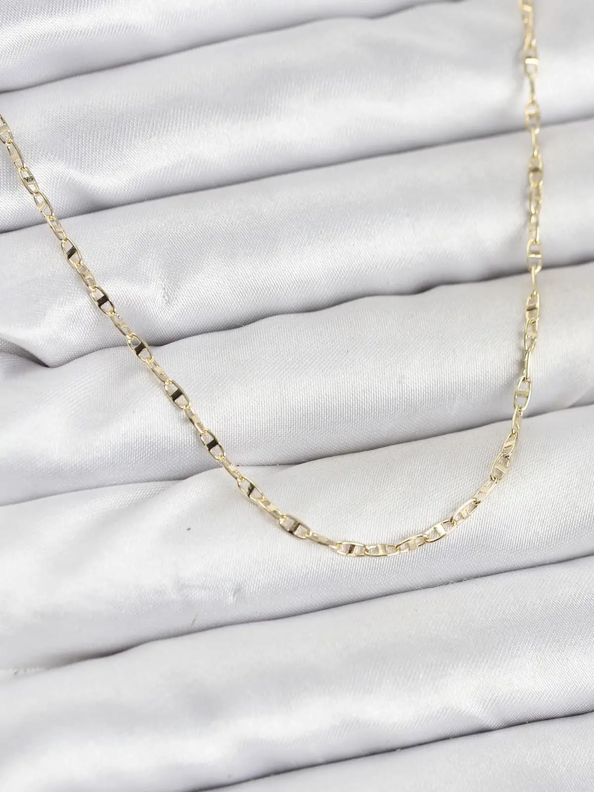 CM 14K Gold Renk Pirinç Gemi Zinciri Model Kadın Kolye