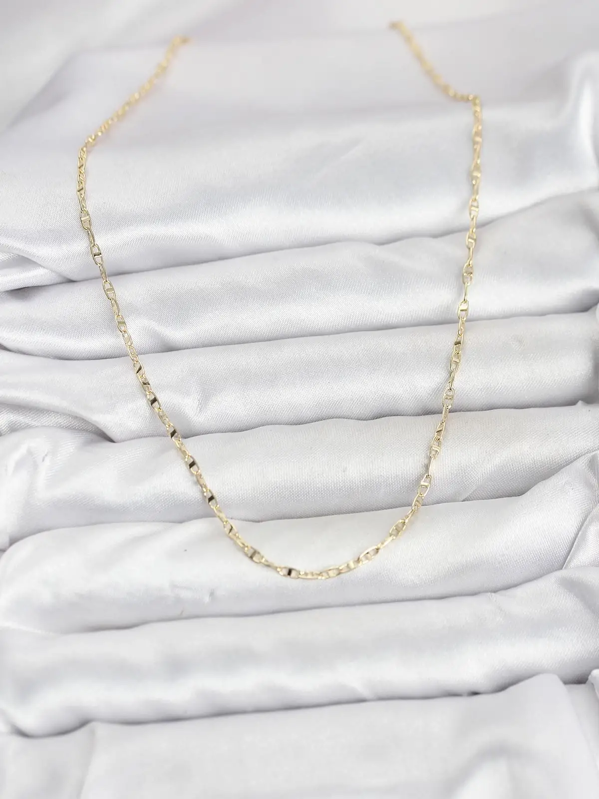CM 14K Gold Renk Pirinç Gemi Zinciri Model Kadın Kolye