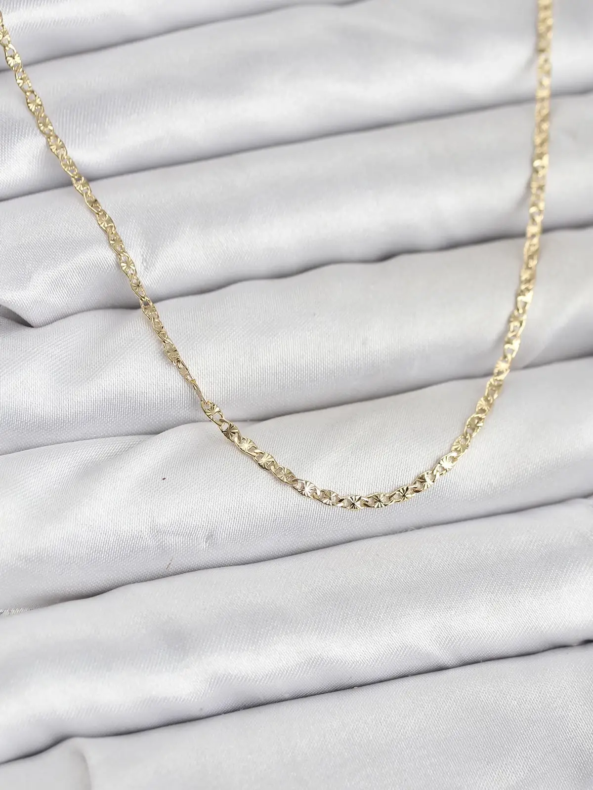 CM 14K Gold Renk Pirinç Lazer Model 60 cm Kadın Kolye
