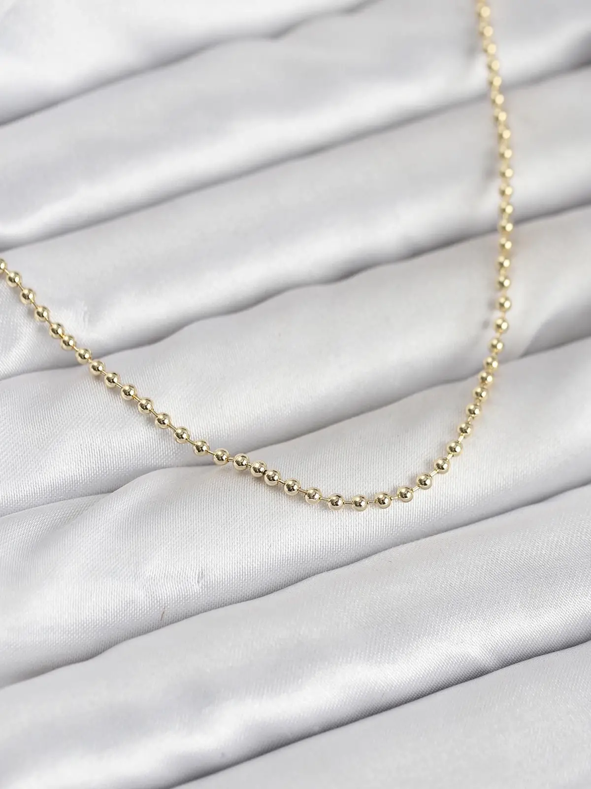 CM 14K Gold Renk Top Zincirli Model 60 cm Kadın Kolye