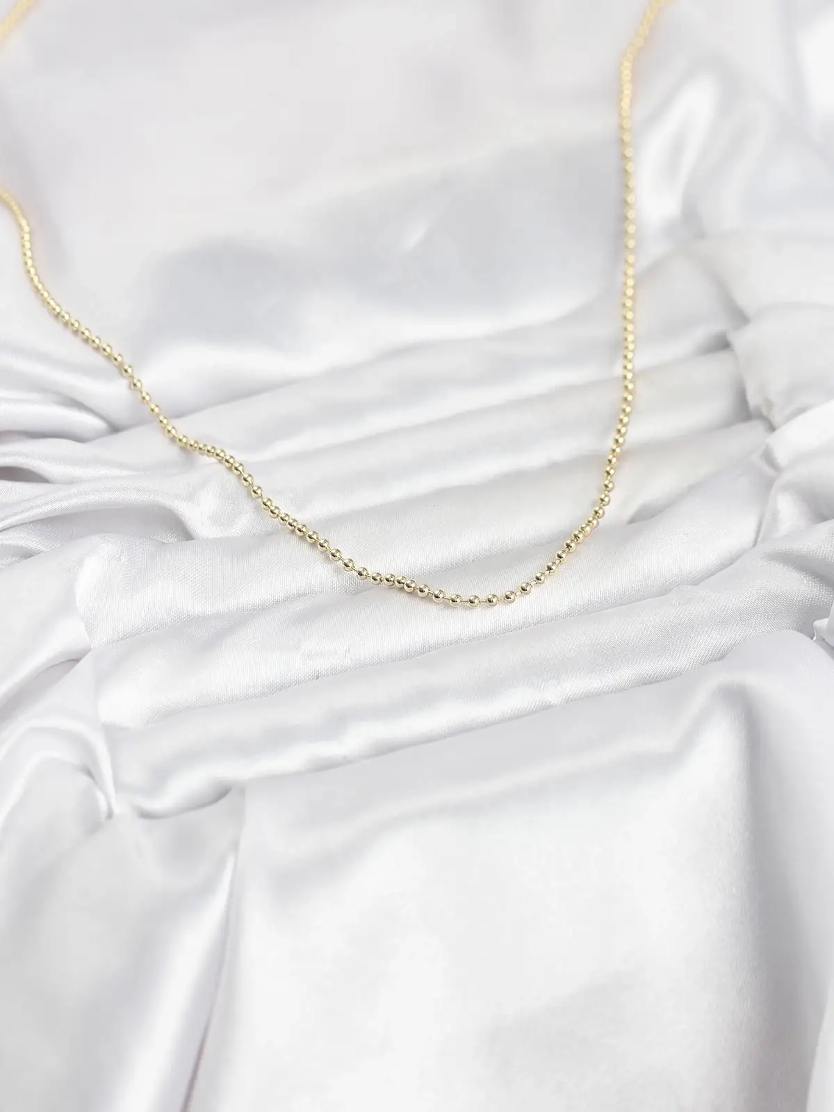 CM 14K Gold Renk Top Zincirli Model 60 cm Kadın Kolye