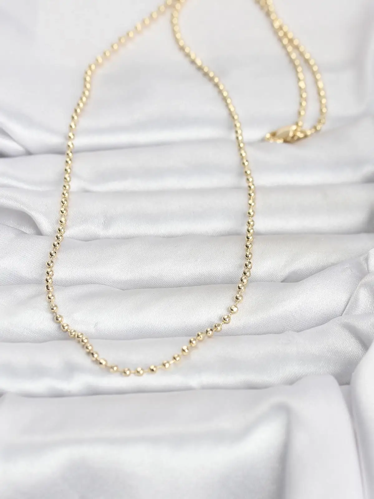 CM 14K Gold Renk Top Zincirli Model 60 cm Kadın Kolye