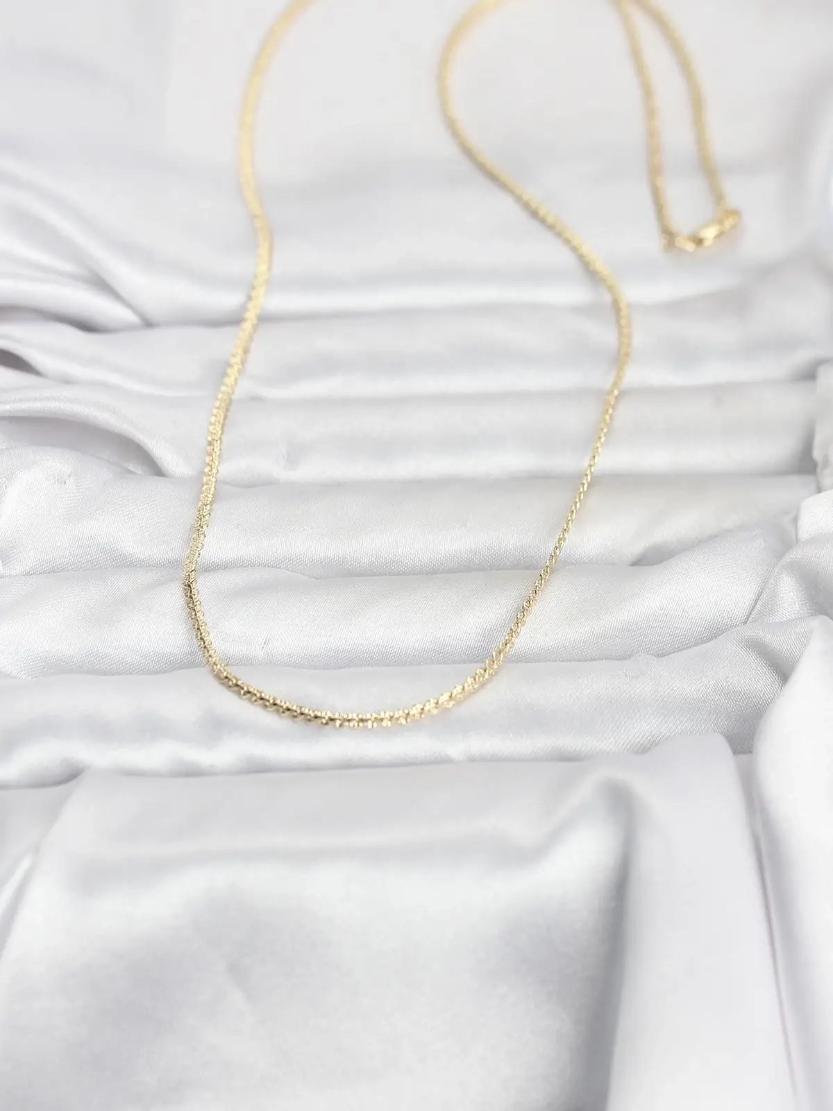 CM 14K Gold Renk Yassı Zincir Model 60 cm Kadın Kolye