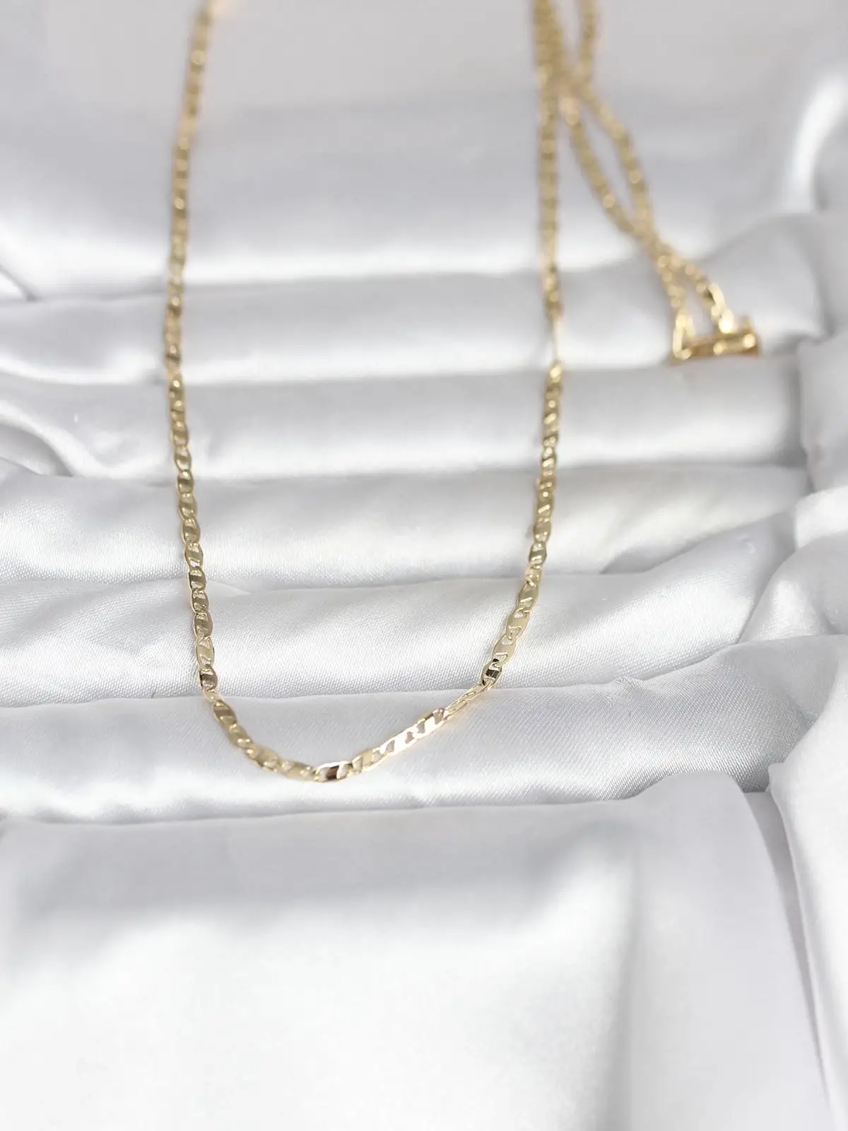CM 14K Gold Renk Yassı Zincir Model 60 cm Kadın Kolye