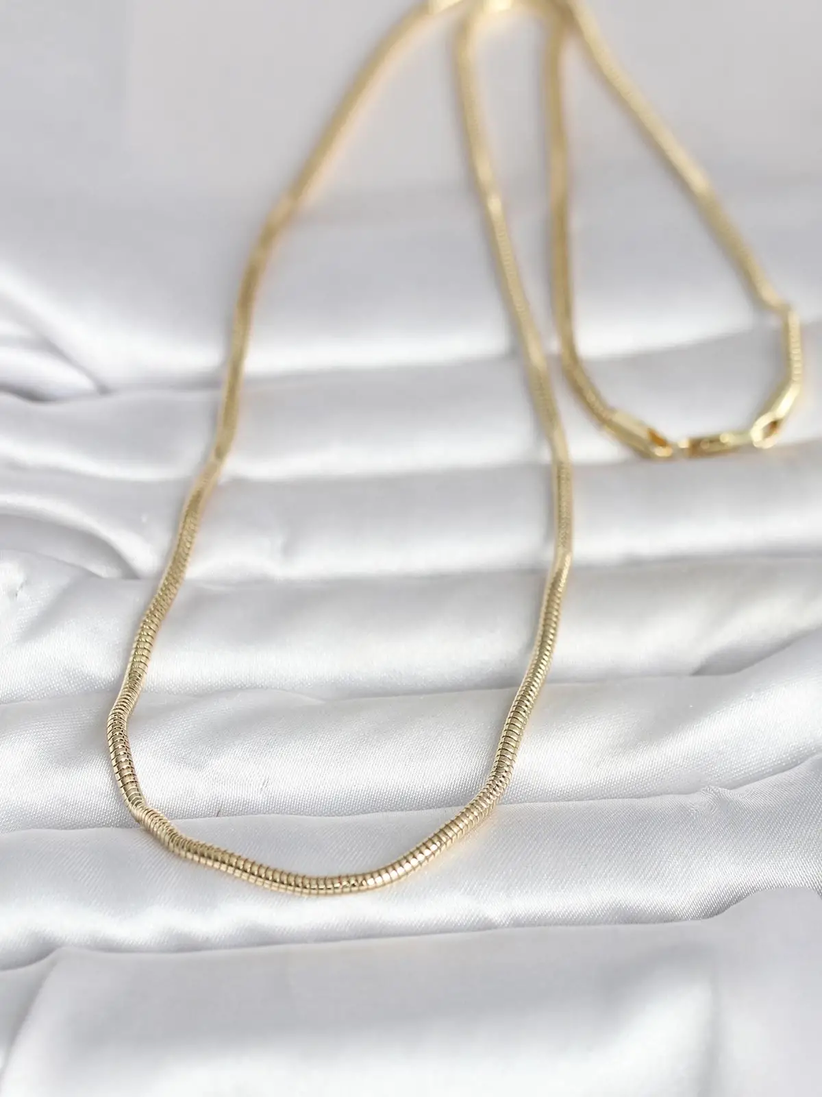 CM 14K Gold Renk Yılan Zincir Model 60 cm Kadın Kolye