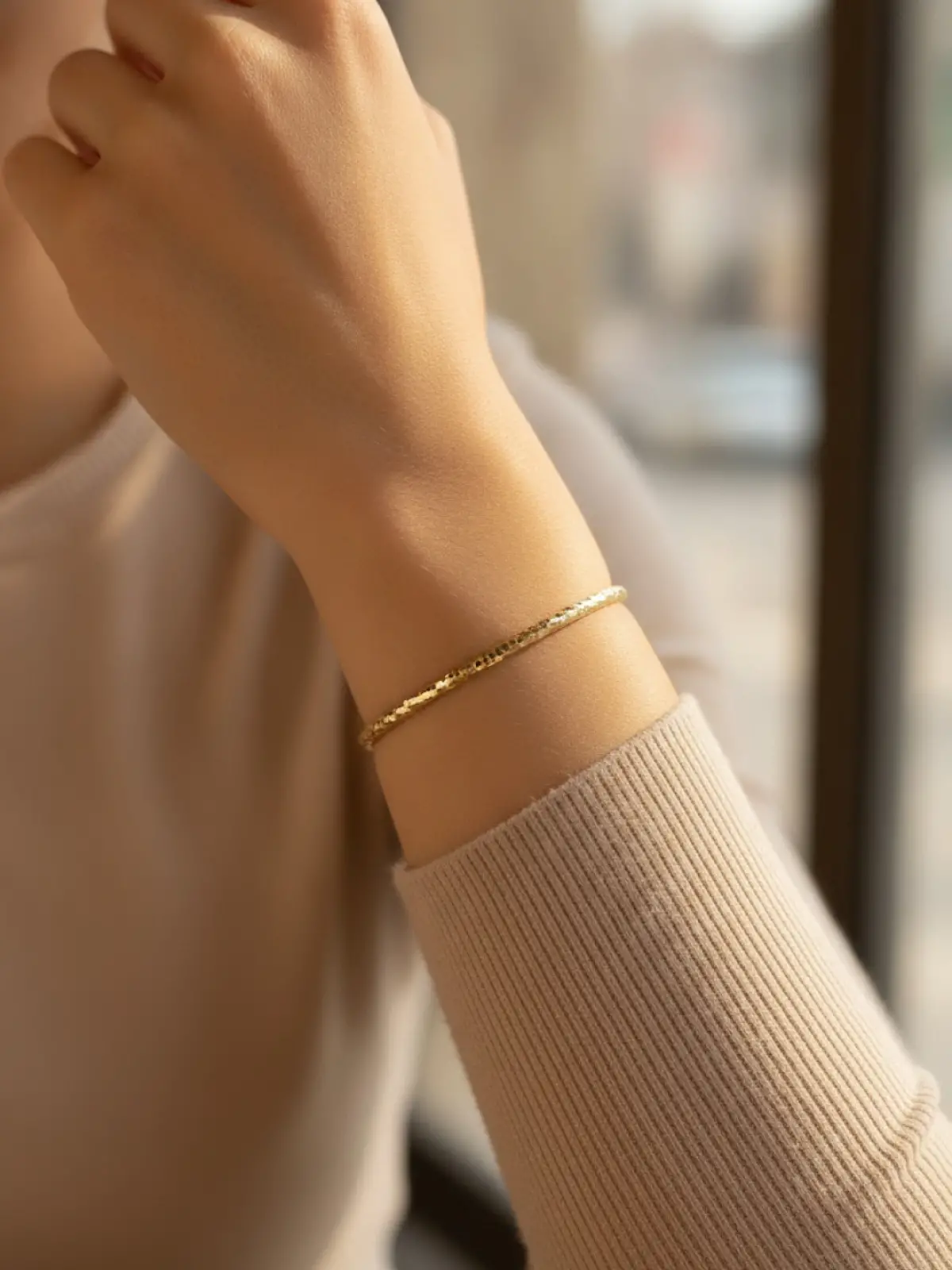 CM Gold Renk Lazer Kesim 65 mm Bilezik
