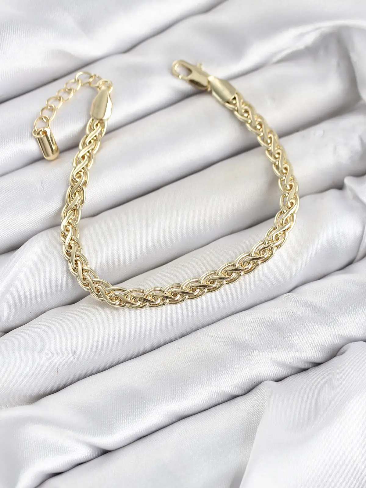 CM Singapur Zincir Model Gold Renk Pirinç Kadın Bileklik