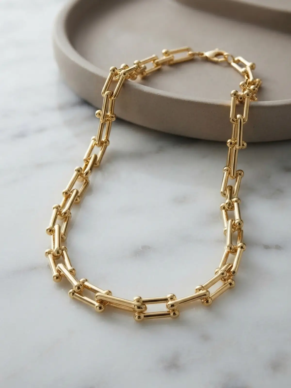 Gold Renk Pirinç Tifani Model Kadın Kolye