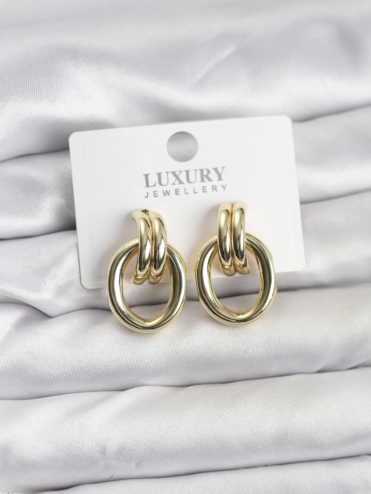 Gold Renk Pirinç Vintage Kadın Küpe