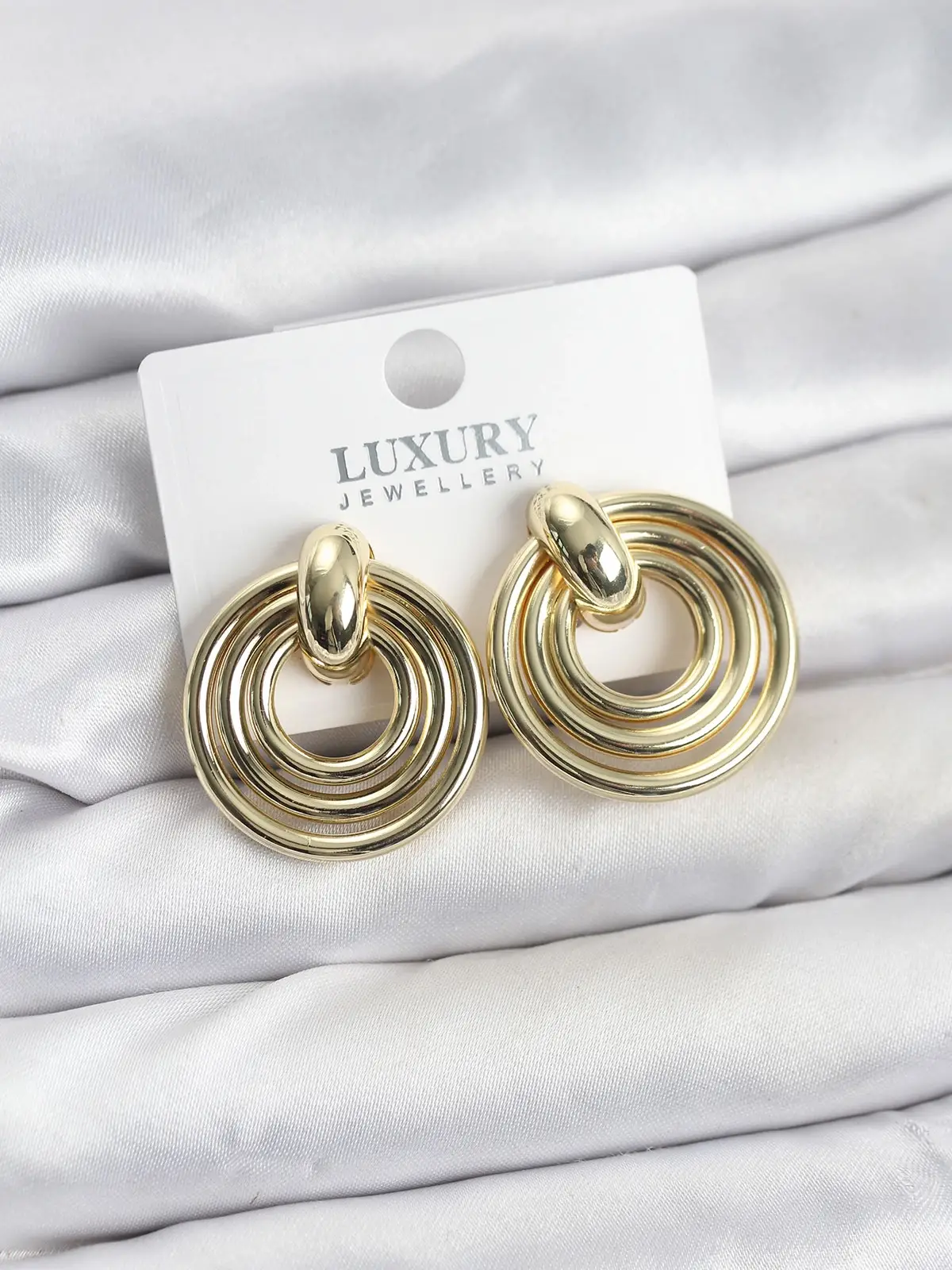 Gold Renk Pirinç Vintage Kadın Küpe