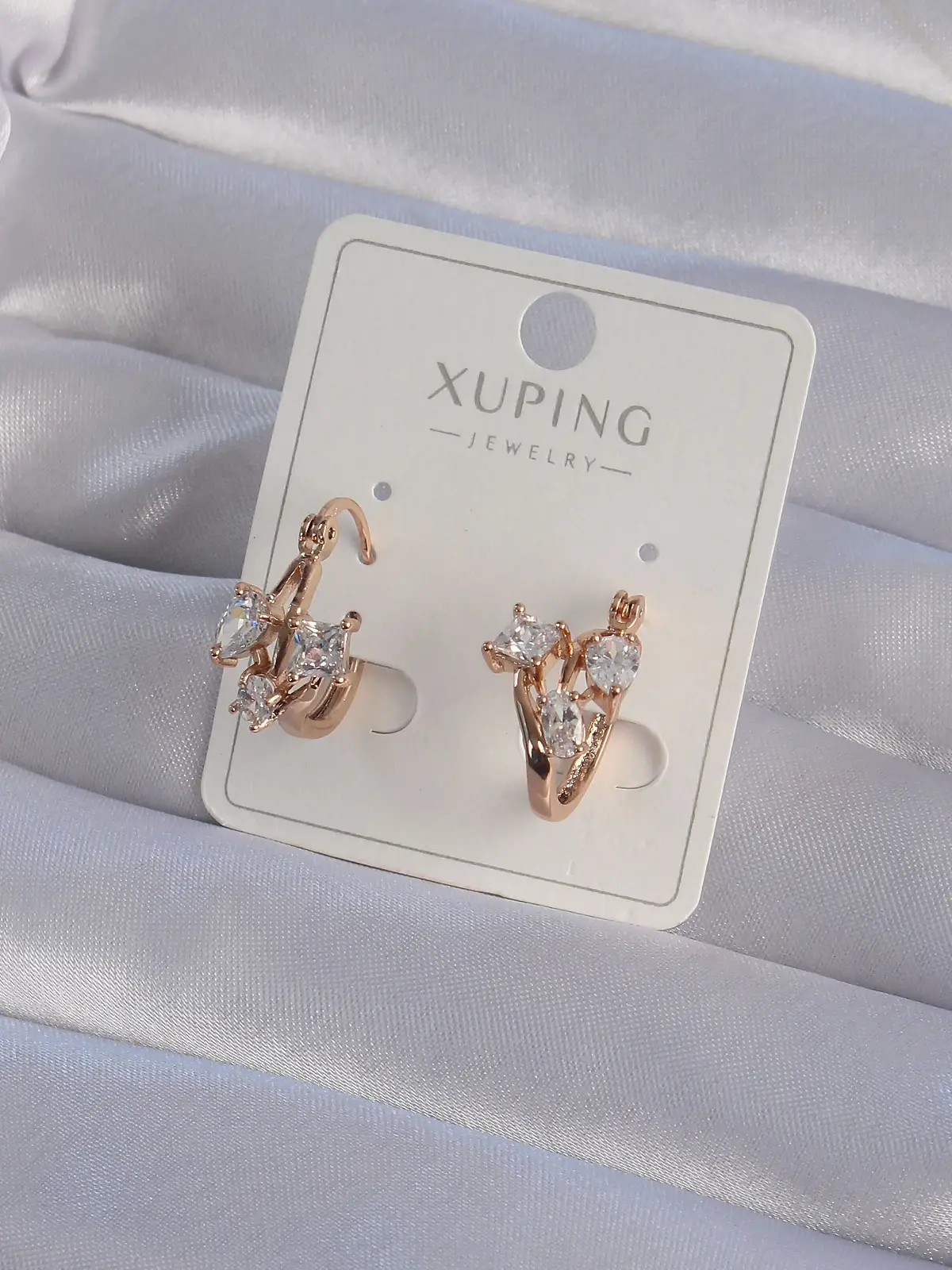 XUPİNG Rose Renk Zirkon Taşlı Halka Küpe